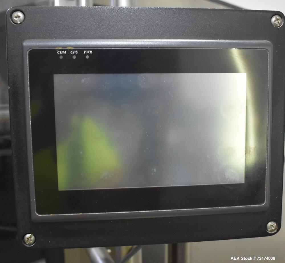 Used Matrix Packaging Mercury HS High Speed Vertical, Form, Fill and Seal Machine. Capable of speeds up to 140 BPM. Bag size range: 1.75" - 11" (Width) x 2.5" - 15" (Length). Has side belt pull downs...